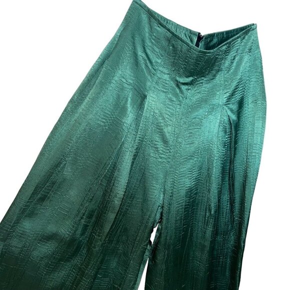 Jeanne Marc Vintage Womens Top & Pants Set Size XS Green Satin Fabric Polyester - Picture 5 of 12